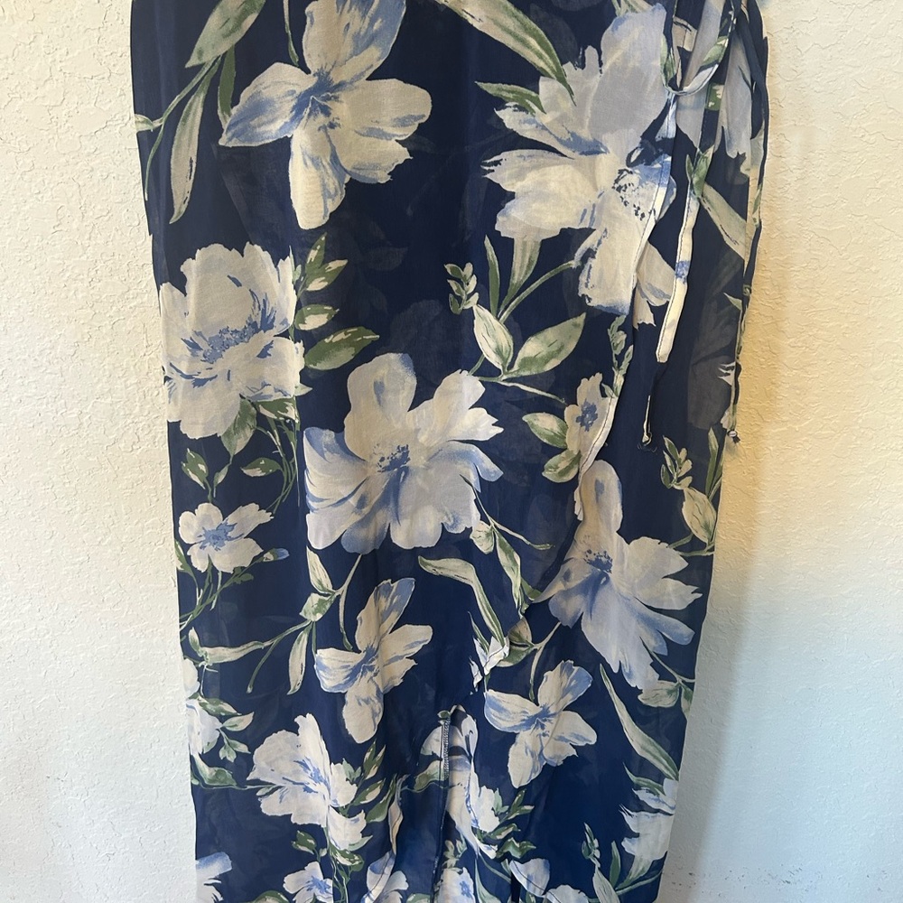 Romantic Chiffon Sleeveless Molded Cup High-Low Maxi Dress, Dark Whimsical - Picture 4 of 11